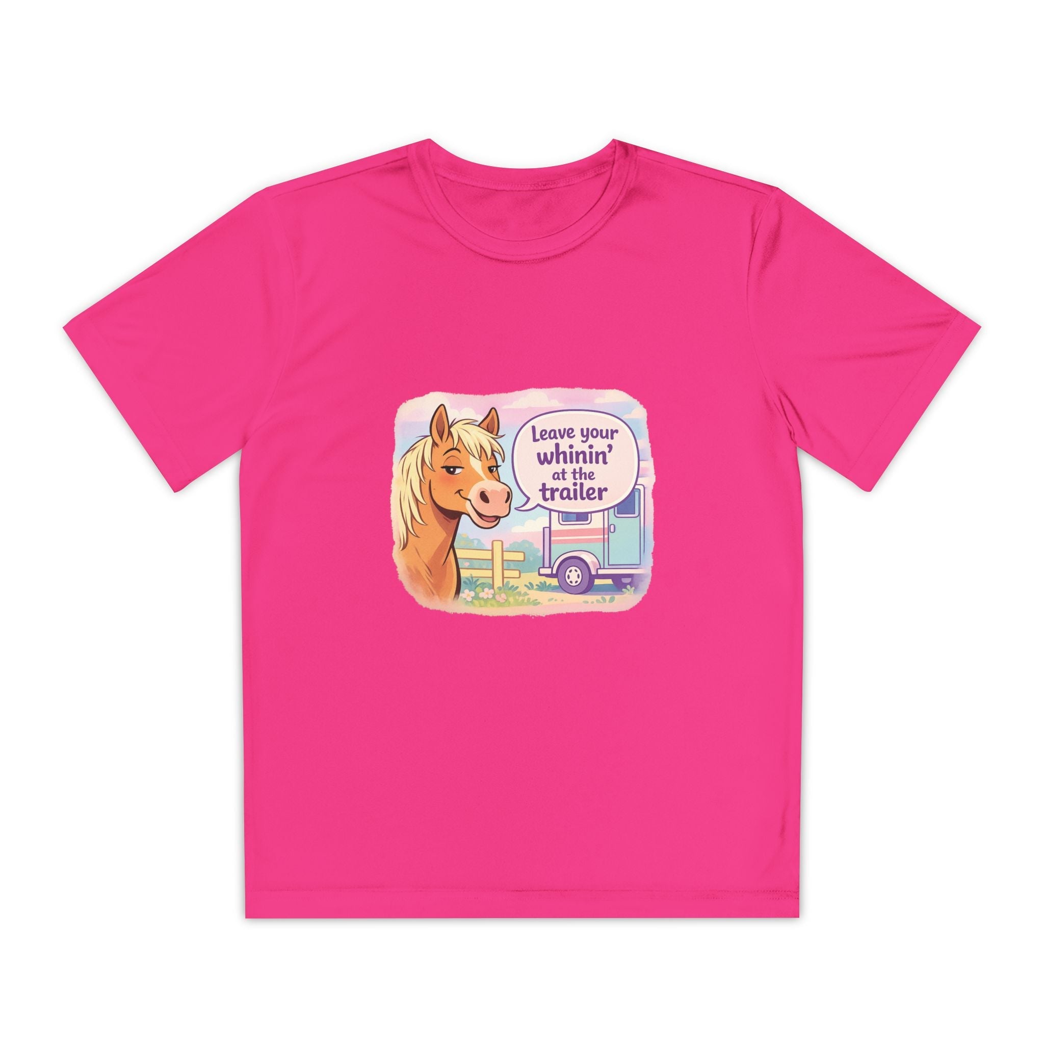 "Leave Your Whinin' at the Trailer" Girls Moisture-wicking Sport T-shirt