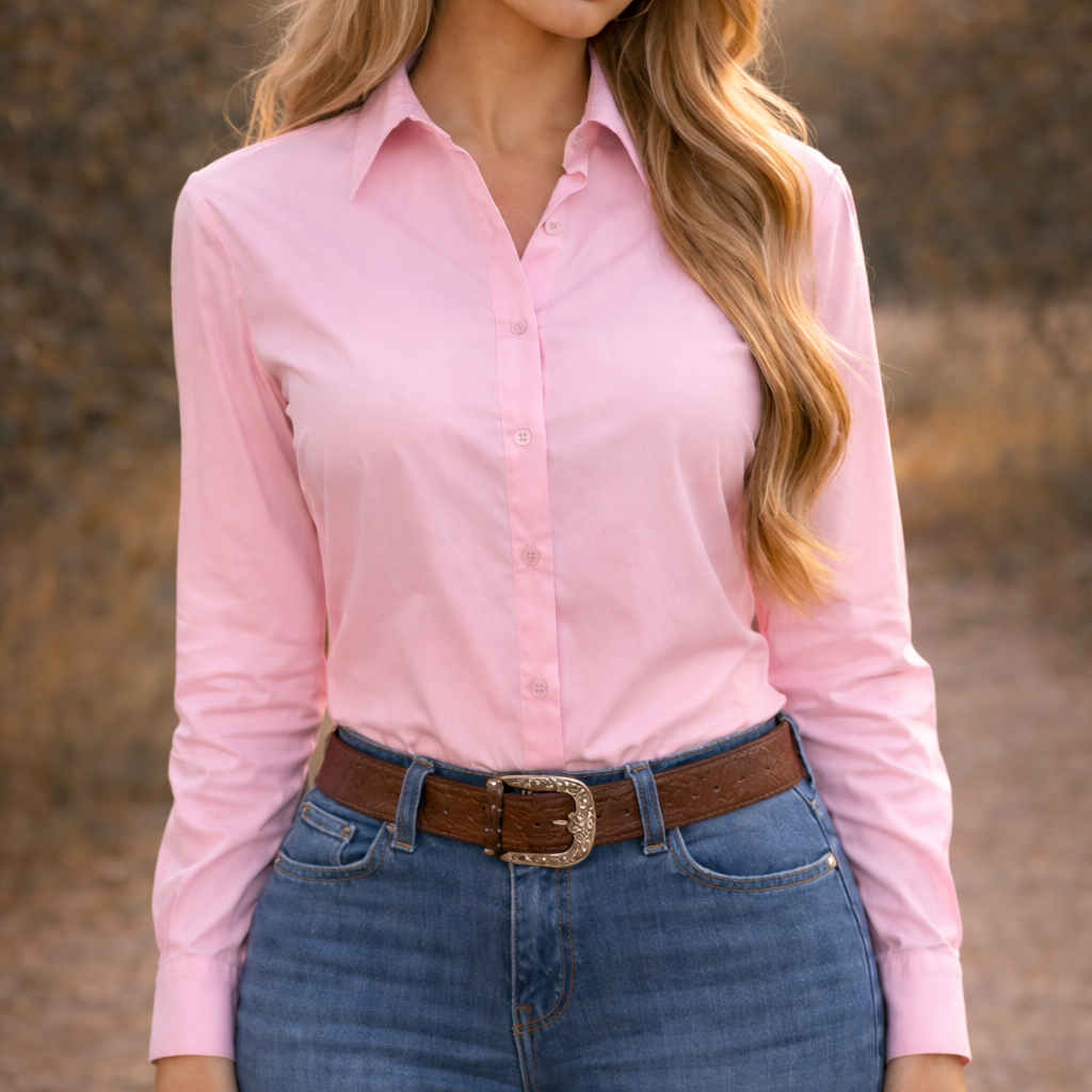 Ride Or Die Rhinestone Button Up Rodeo Shirt -Pink