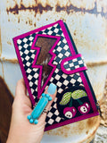 Pink Electric Rodeo Checkers Long Wallet