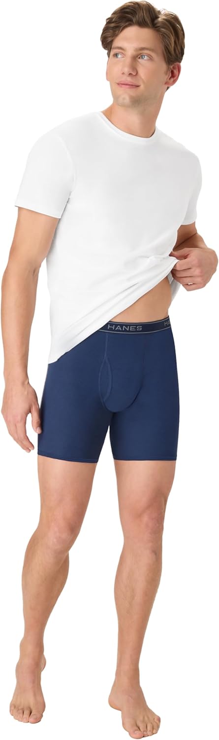 Hanes mens Underwear Boxer Briefs Pack, Cool & Breathable Cotton Moisture-wicking Underwear for Men, No Ride Up