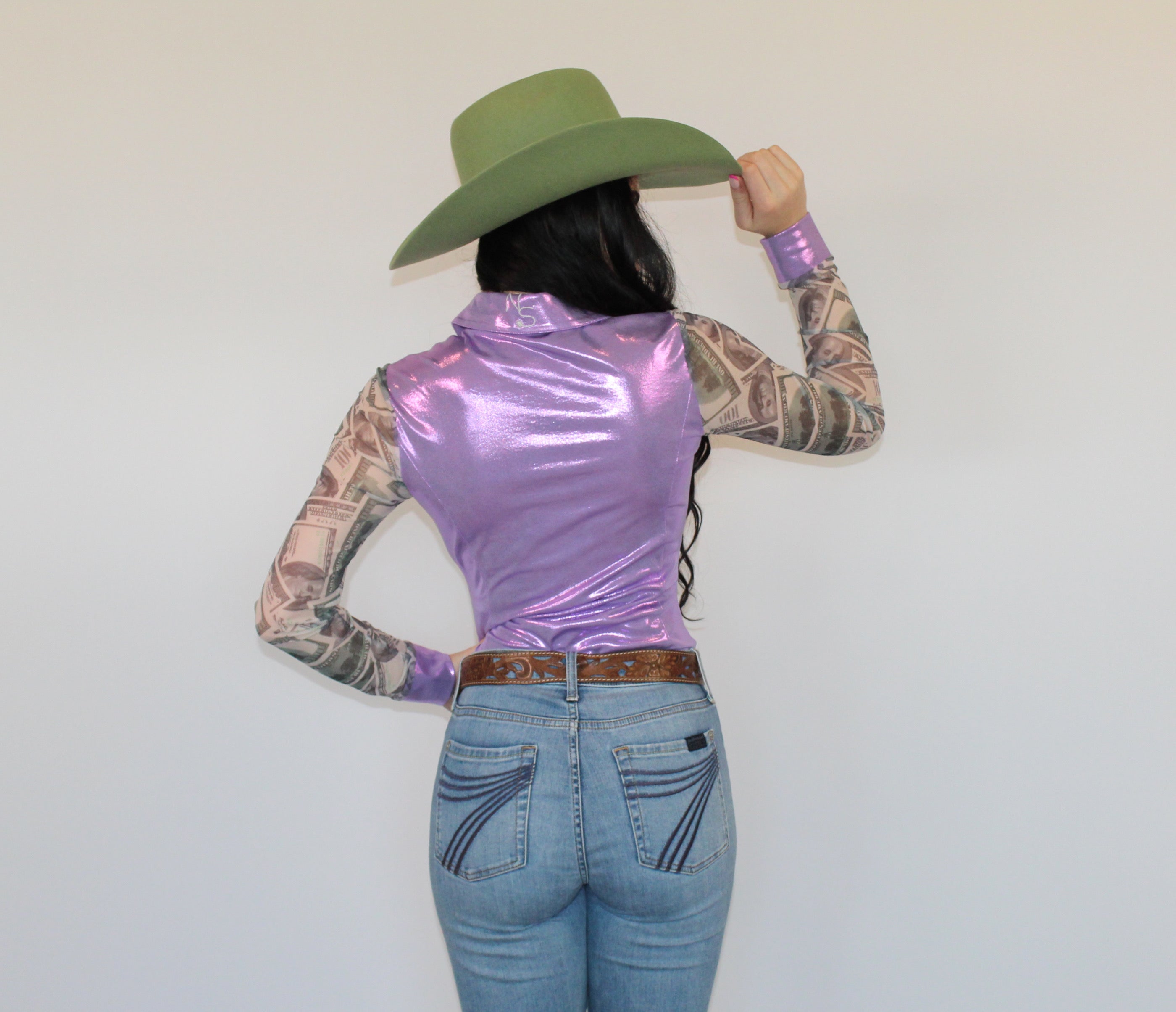 All In Mesh Sleeve Pearl Snap Rodeo Shirt