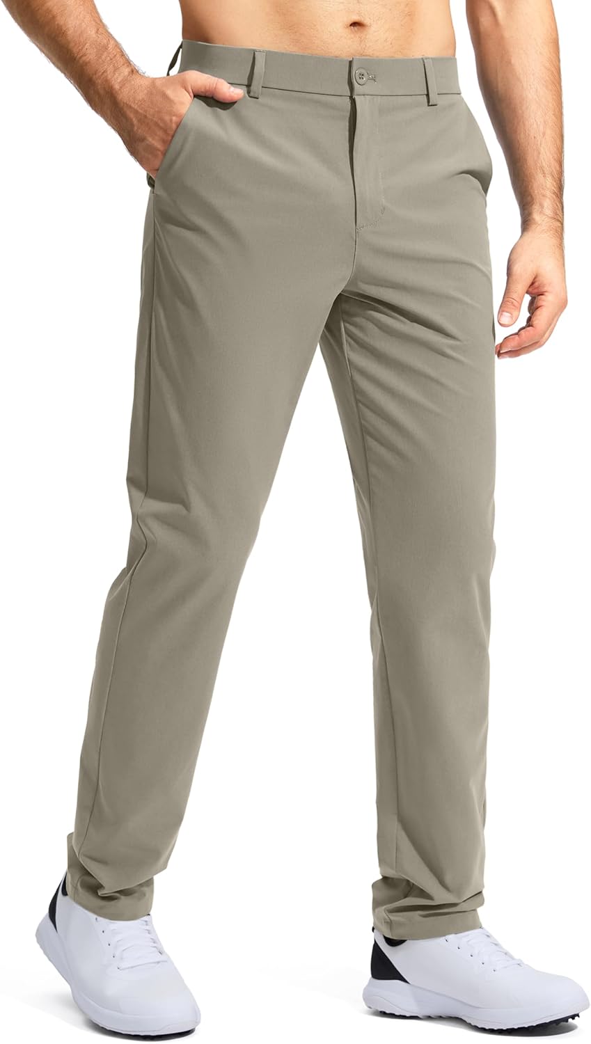 Pudolla Men's Golf Pants Stretch Work Dress Comfy Pants 30"/32"/34" Lightweight Quick Dry Casual Slacks Trousers with Pockets