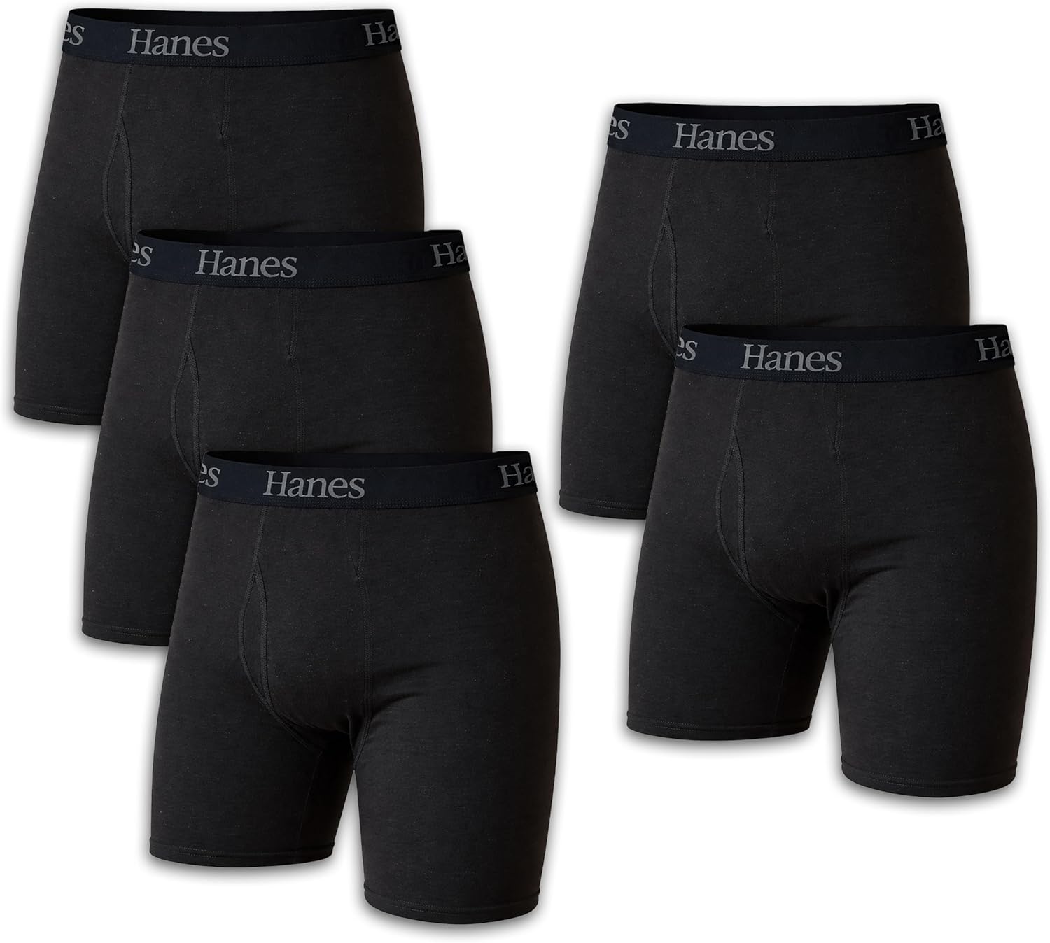 Hanes mens Underwear Boxer Briefs Pack, Cool & Breathable Cotton Moisture-wicking Underwear for Men, No Ride Up