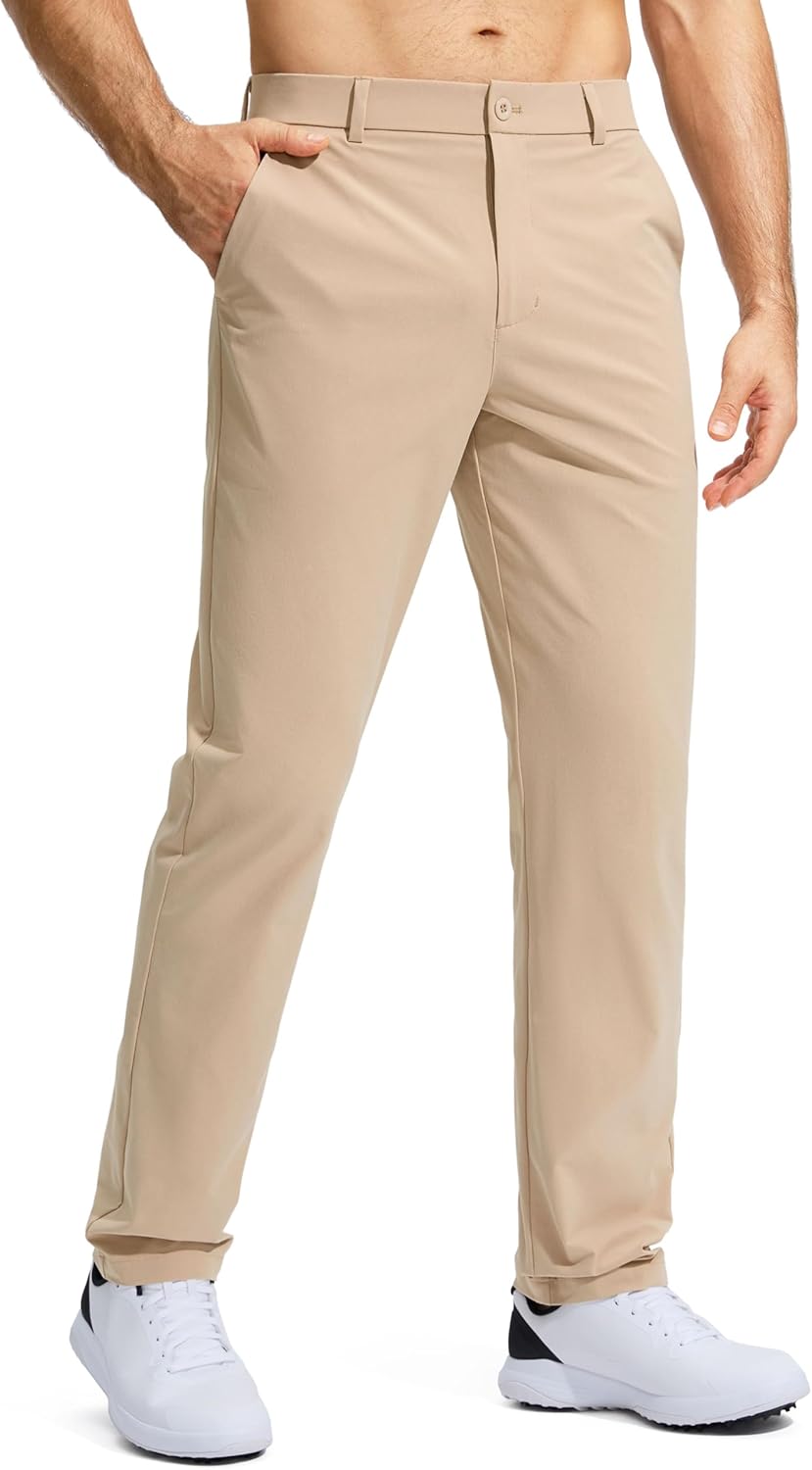 Pudolla Men's Golf Pants Stretch Work Dress Comfy Pants 30"/32"/34" Lightweight Quick Dry Casual Slacks Trousers with Pockets
