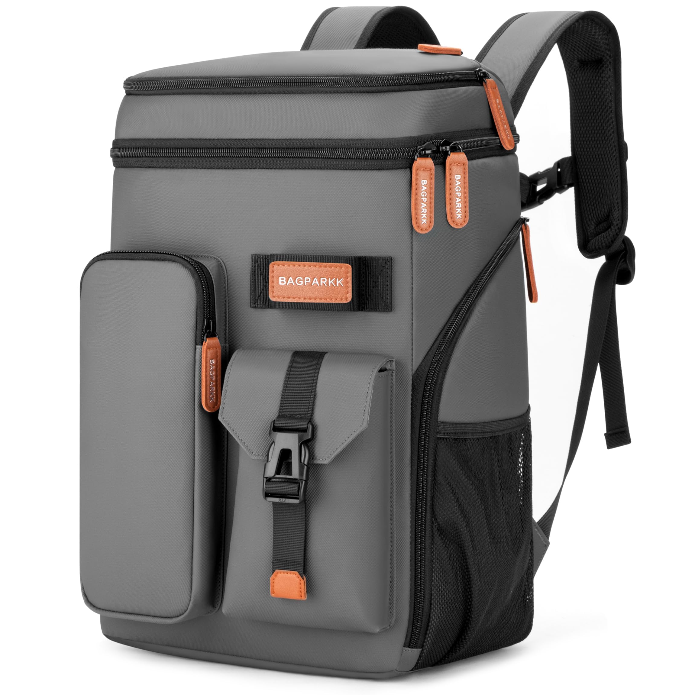 BAGPARKK Insulated Cooler Backpack,33/45 Cans Multifunctional Double Deck Leakproof Cooler Bag with Sternum Strap,Large Capacity Lightweight Travel Camping Beach Backpack