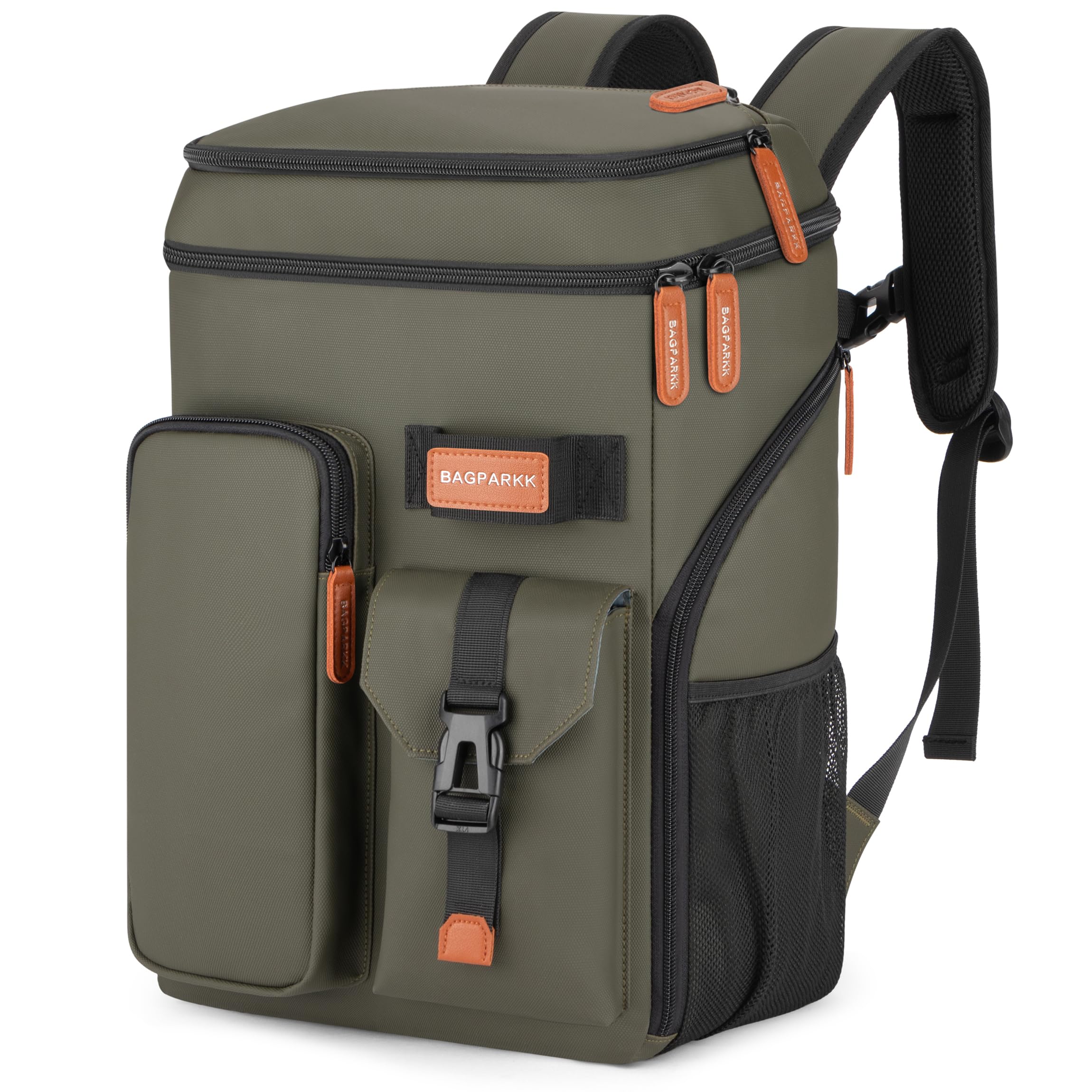 BAGPARKK Insulated Cooler Backpack,33/45 Cans Multifunctional Double Deck Leakproof Cooler Bag with Sternum Strap,Large Capacity Lightweight Travel Camping Beach Backpack