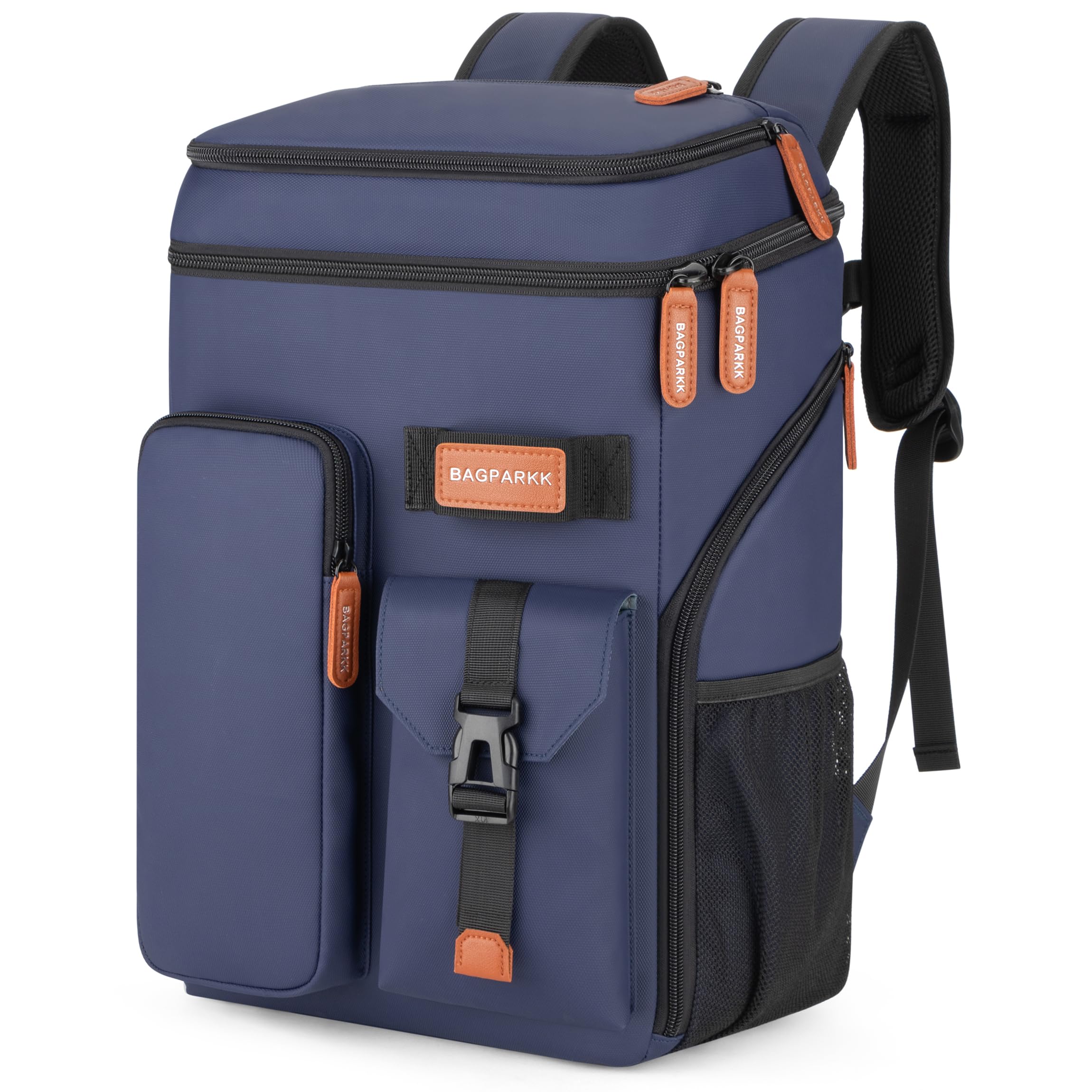 BAGPARKK Insulated Cooler Backpack,33/45 Cans Multifunctional Double Deck Leakproof Cooler Bag with Sternum Strap,Large Capacity Lightweight Travel Camping Beach Backpack
