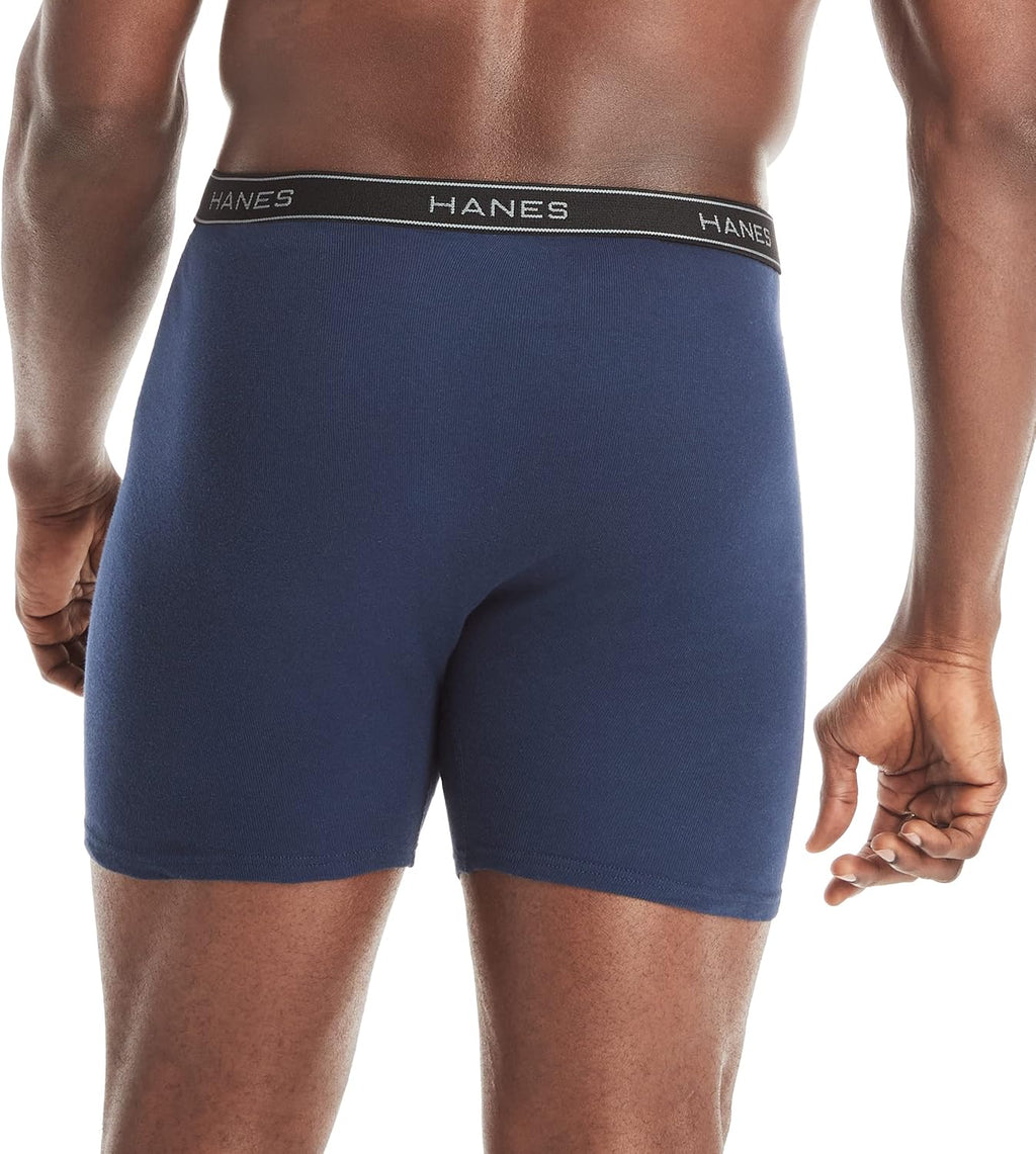 Hanes mens Underwear Boxer Briefs Pack, Cool & Breathable Cotton Moisture-wicking Underwear for Men, No Ride Up