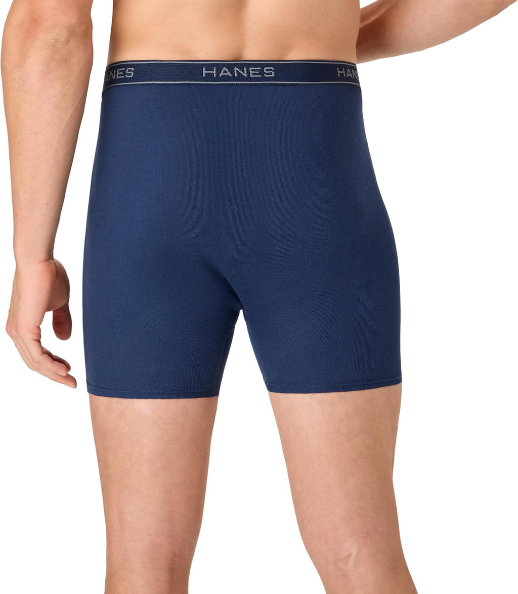 Hanes mens Underwear Boxer Briefs Pack, Cool & Breathable Cotton Moisture-wicking Underwear for Men, No Ride Up