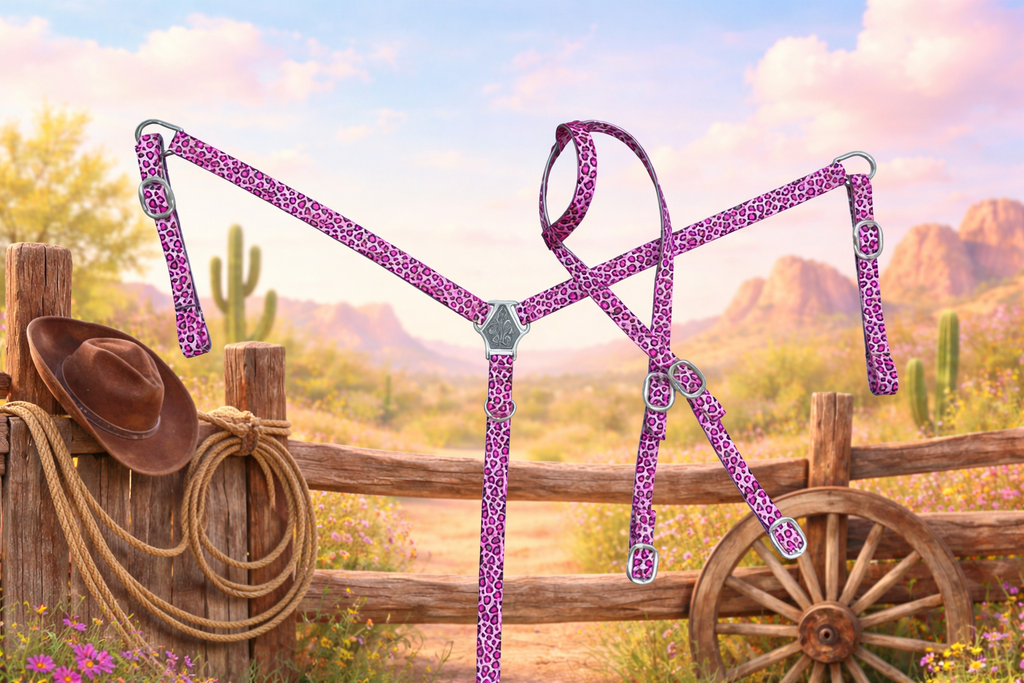 Catty Cowgirl Nylon One Ear Headstall & Breast Collar Tack Set