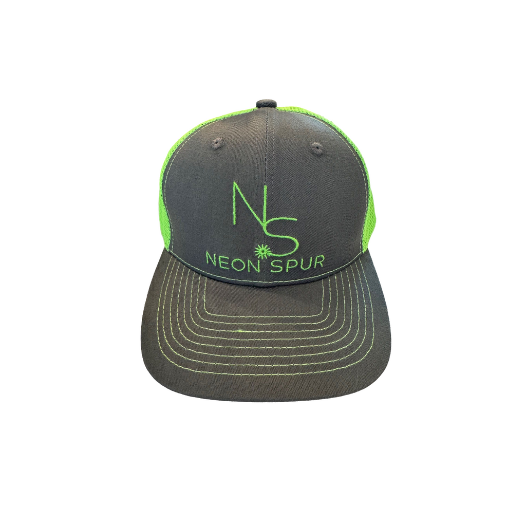 Neon Spur Emblem Lime and Gray Trucker Hat