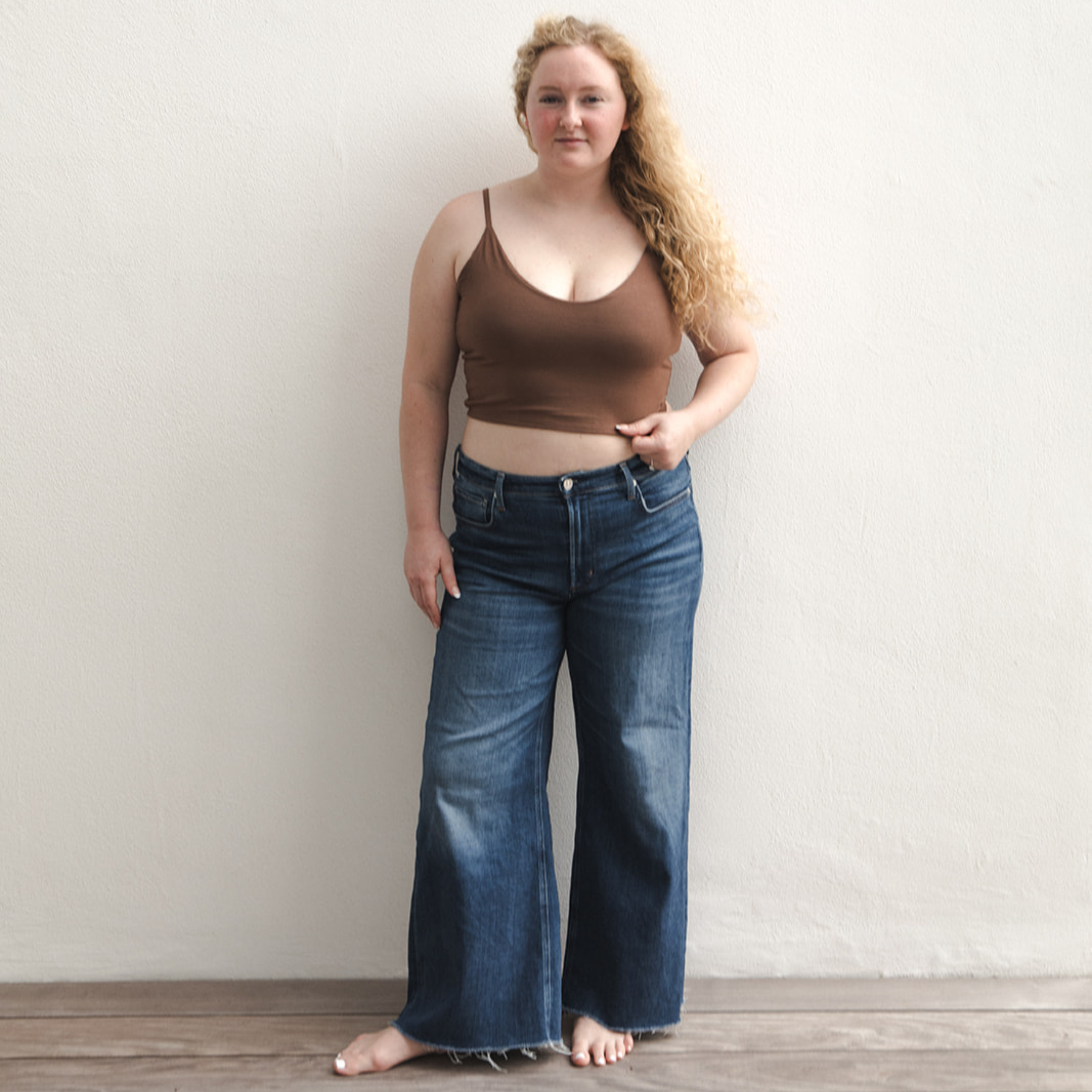 The Kyla - Double Layer Crop - Dark Nude