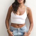The Kyla - Double Layer Crop - White
