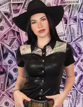 Entry Fees Mesh Yoke Jackpot Pearl Snap Shirt