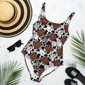 Red Turquoise Western Icon One-Piece Swimsuit
