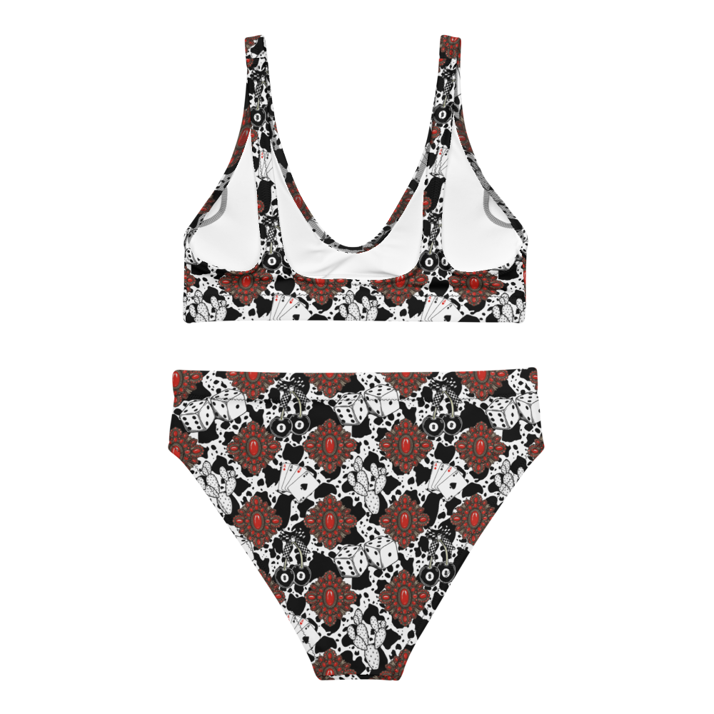 Red Turquoise Western Icon Recycled High-Waisted Bikini