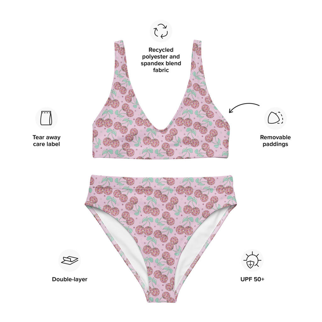 Cherry Groove High Waist Bikini